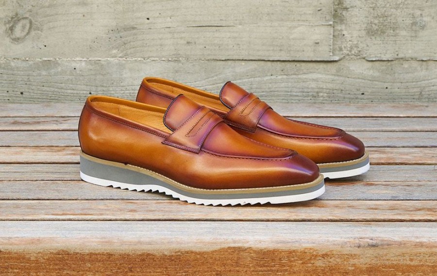 Carrucci by Maurice Calfskin Slip-On Penny Loafer Cognac | Loafers