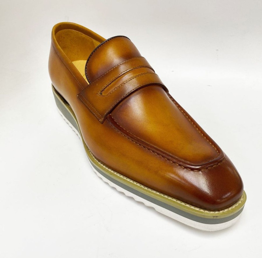 Carrucci by Maurice Calfskin Slip-On Penny Loafer Cognac | Loafers