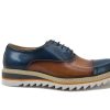 Carrucci Style: 552-03T-Navy/Cognac | Lace-Ups