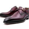 Ugo Vasare Edward Sr. Burnished Calfskin Monkstrap Shoe Burgundy | Monkstraps