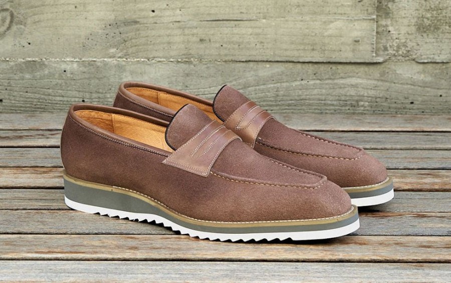 Carrucci by Maurice Suede Slip-On Penny Loafer Mocha | Suede