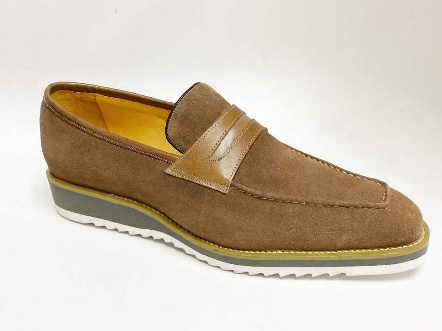 Carrucci by Maurice Suede Slip-On Penny Loafer Mocha | Suede