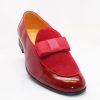 CARRUCCI Patent Leather & Suede Slip-On Loafer Red | Suede