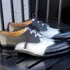 Ugo Vasare Stephen Two-Tone Burnished Calfskin Lace-Up Spectator Oxford Black/White | Lace-Ups