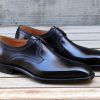 Ugo Vasare Scott Burnished Calfskin Lace-Up Blucher Oxford Black | Lace-Ups