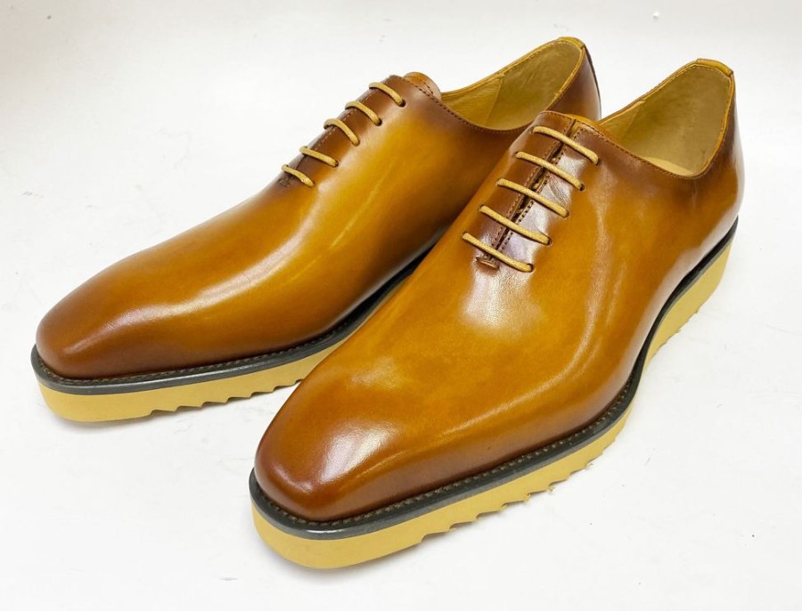 Carrucci by Maurice Burnished Calfskin Lace-Up Shoe Cognac | Lace-Ups