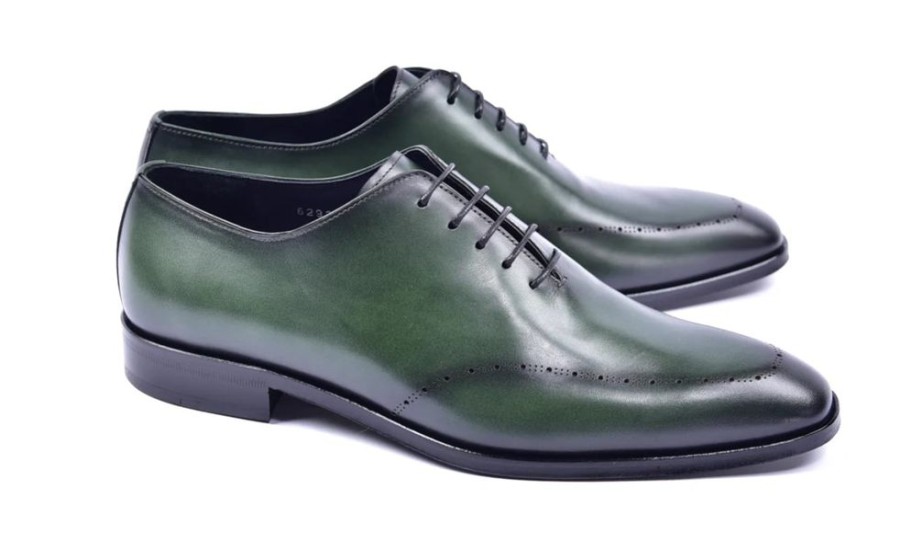 Corrente Corrente Burnished Calfskin Lace-Up Oxford Green | Lace-Ups