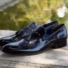 Jean Pierre Jean Pierre Shiny Calfskin Tasseled Loafer Navy | Loafers