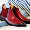 CARRUCCI Burnished Calfskin Slip-On Boot Red | Boots