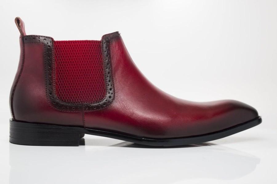 CARRUCCI Burnished Calfskin Slip-On Boot Red | Boots