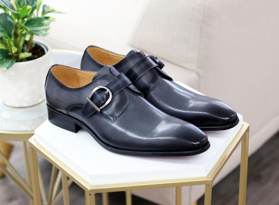 CARRUCCI Calfskin Monkstrap Grey | Monkstraps