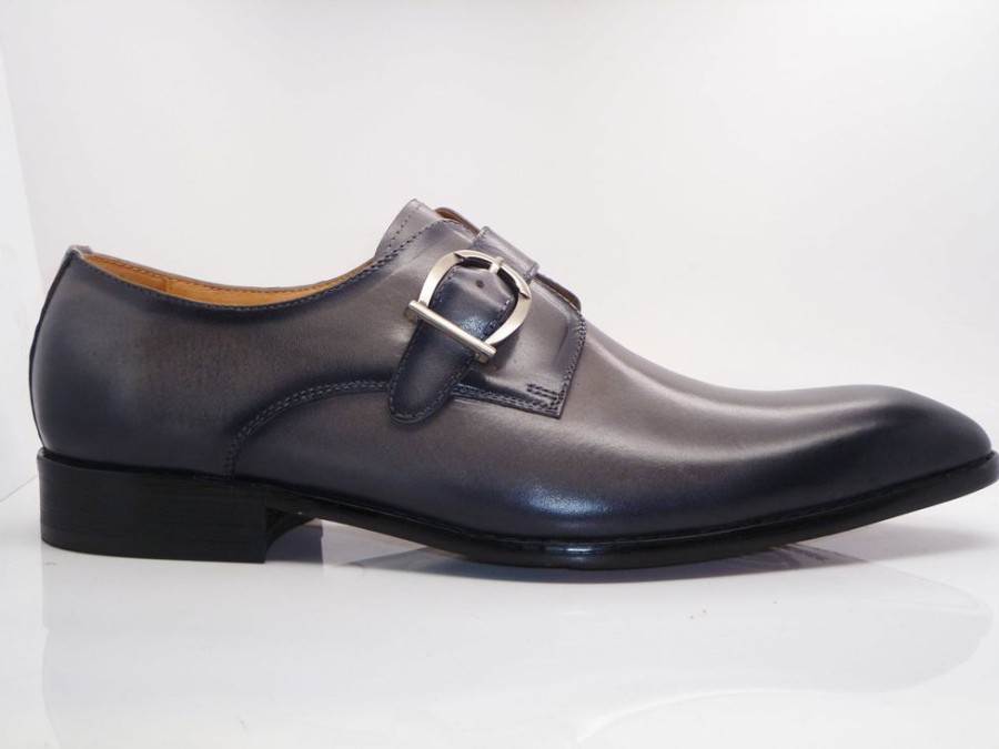 CARRUCCI Calfskin Monkstrap Grey | Monkstraps