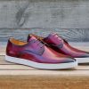 Carrucci by Maurice Calfskin Lace-Up Sneaker Burgundy | Sneakers