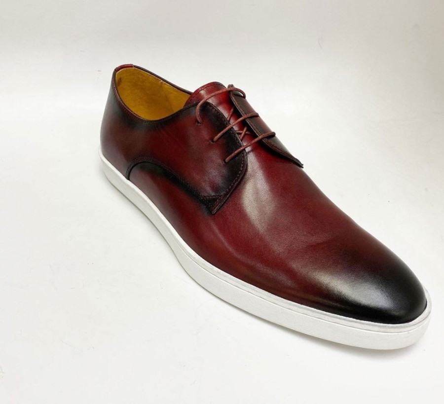 Carrucci by Maurice Calfskin Lace-Up Sneaker Burgundy | Sneakers