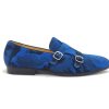 CARRUCCI Carrucci Printed Suede Double Monkstrap Shoe Blue | Suede