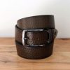 Maurice Pebbled Leather Belt Olive | Belts