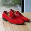 Carrucci by Maurice Stylish Suede Penny Loafer Red | Suede