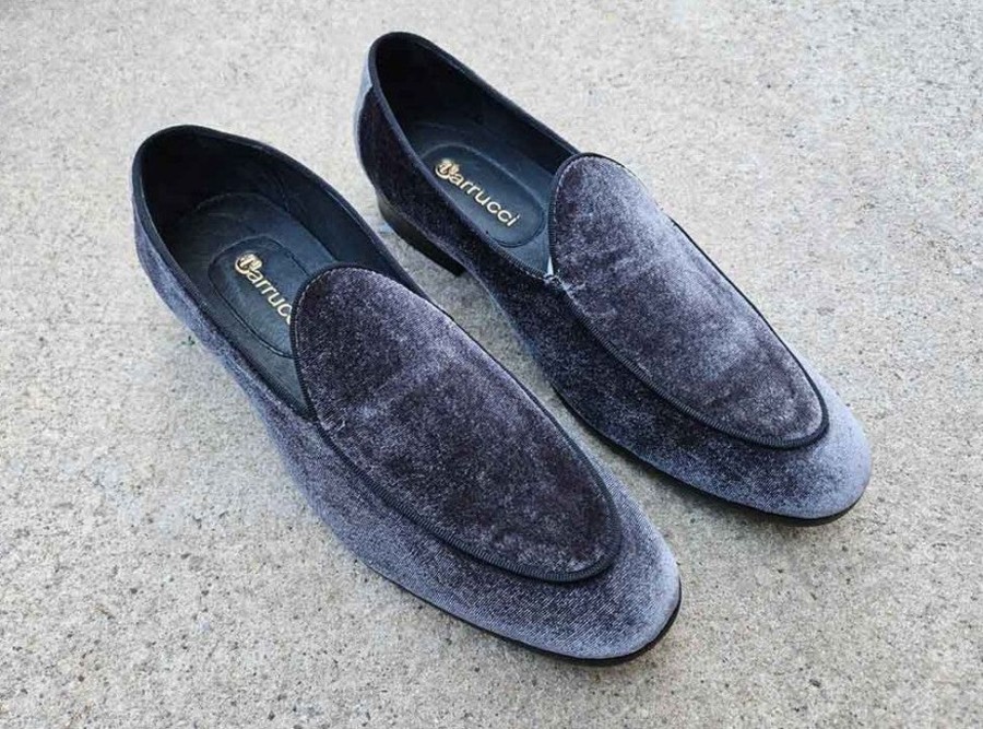 CARRUCCI Velvet Formal Loafer Grey | Loafers