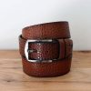 Maurice Pebbled Leather Belt Camel | Belts