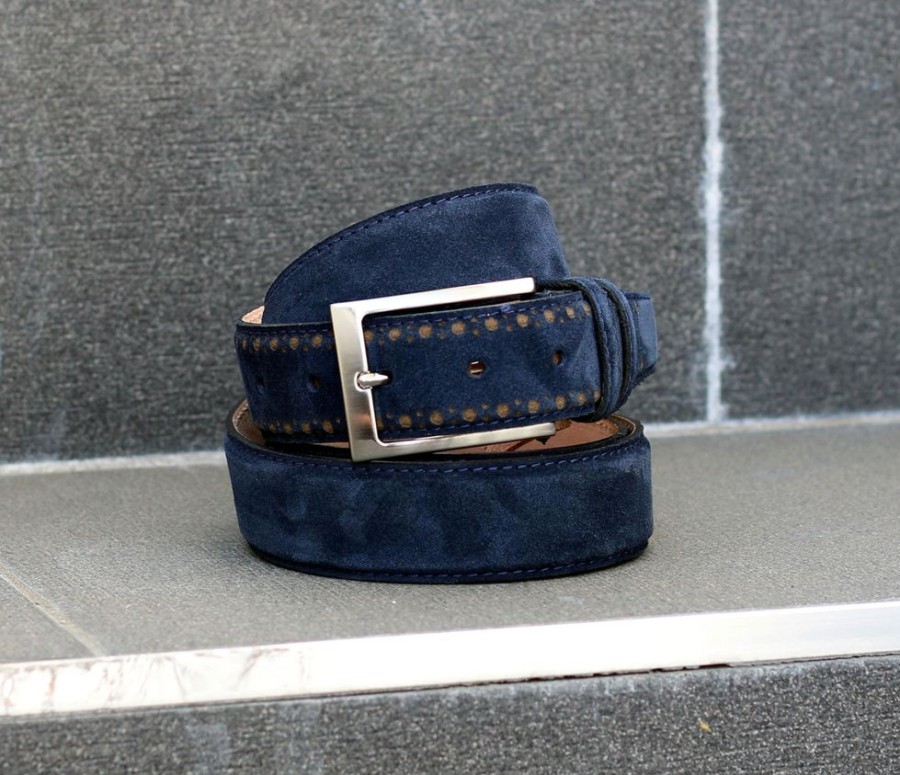 Corrente Corrente Suede Belt Navy | Belts