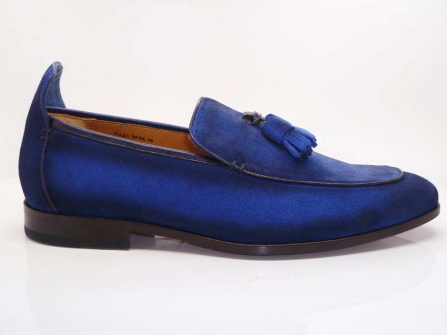 Ugo Vasare Suede Slip-On Tasseled Loafer Blue | Suede