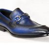 CARRUCCI Burnished Calfskin Slip-On Loafer Blue | Loafers