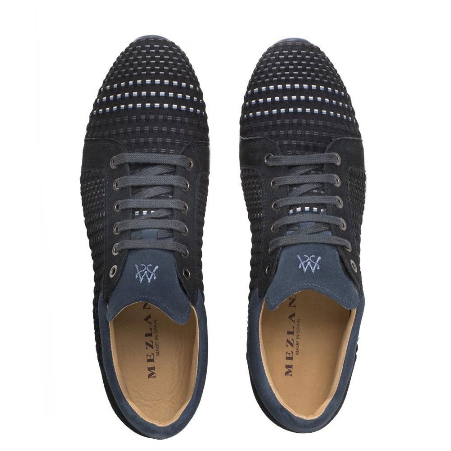 Mezlan Mezlan Woven Lace-Up Sneaker Blue | Sneakers