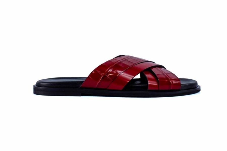 Pelle Pelle "Aruba" Slip-On Calfskin Sandal Red | Sandals