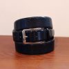 Maurice Perforated Patent Leather Belt Navy | Belts