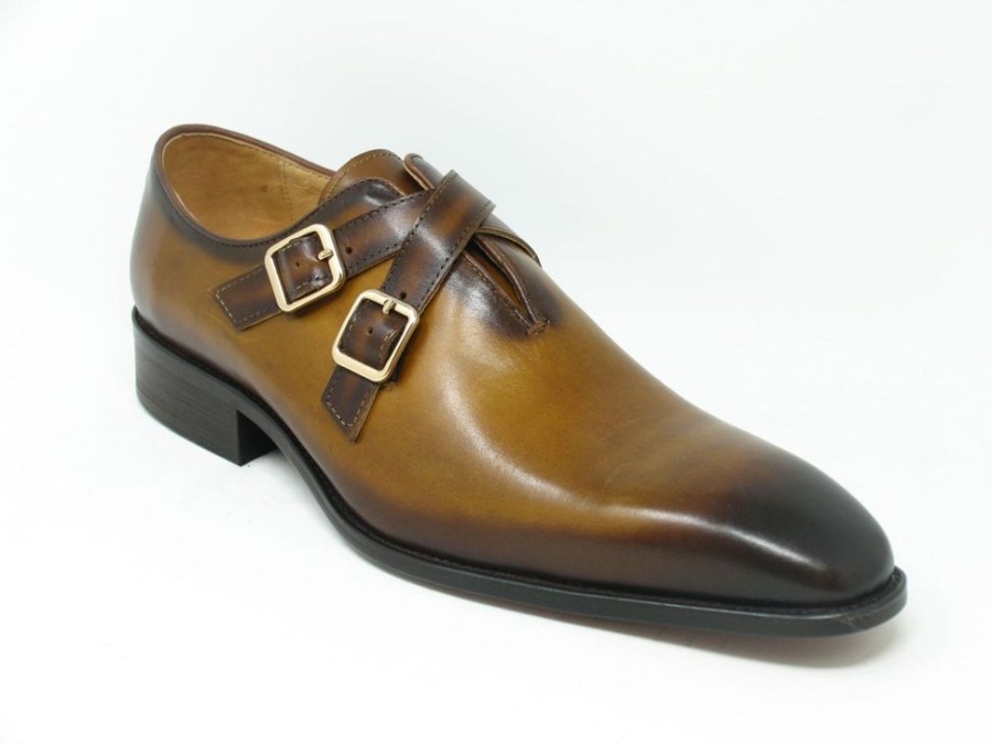 CARRUCCI Calfskin Cross Strap Loafer Cognac | Loafers