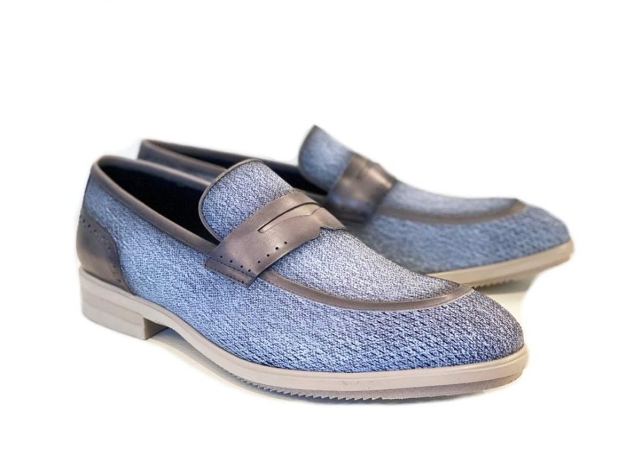 Corrente Corrente Calfskin Slip-On Penny Loafer Blue | Loafers