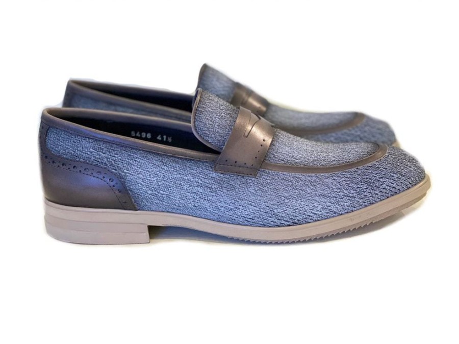 Corrente Corrente Calfskin Slip-On Penny Loafer Blue | Loafers