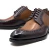 Ugo Vasare Burnished Calfskin "Colin" Lace-Up Oxford Brown/Camel | Lace-Ups