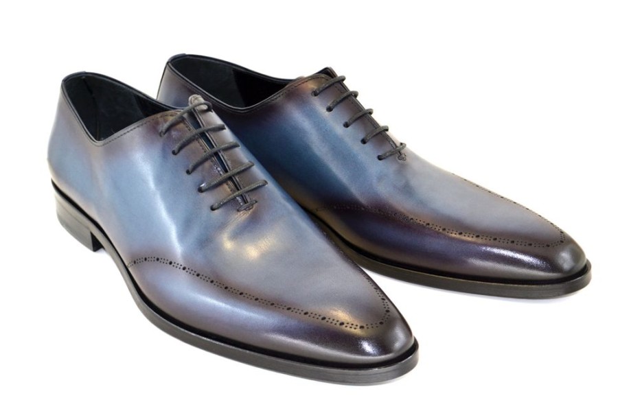 Corrente Corrente Burnished Calfskin Lace-Up Oxford Blue | Lace-Ups