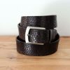 Maurice Crocodile Printed Leather Belt Brown | Belts