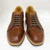 Mezlan Mezlan Woven Calfskin Lace-Up Sneaker Cognac | Sneakers