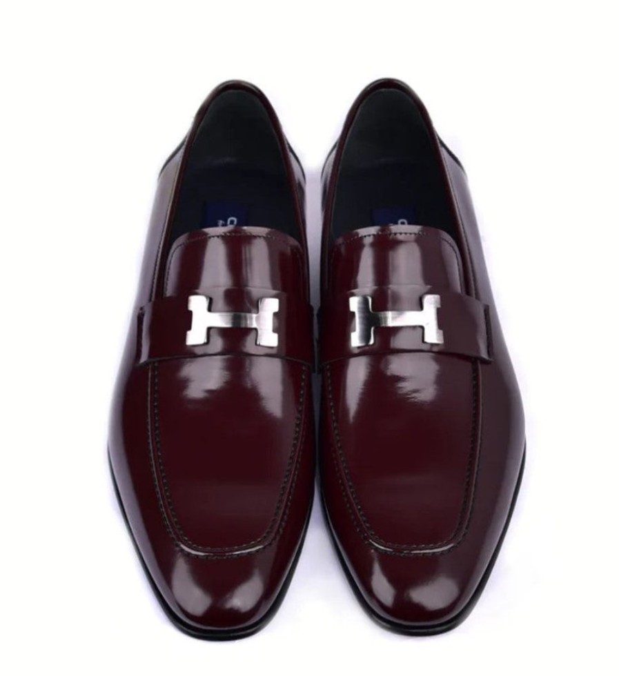 Corrente Corrente High Gloss Calfskin Loafer Burgundy | Formal