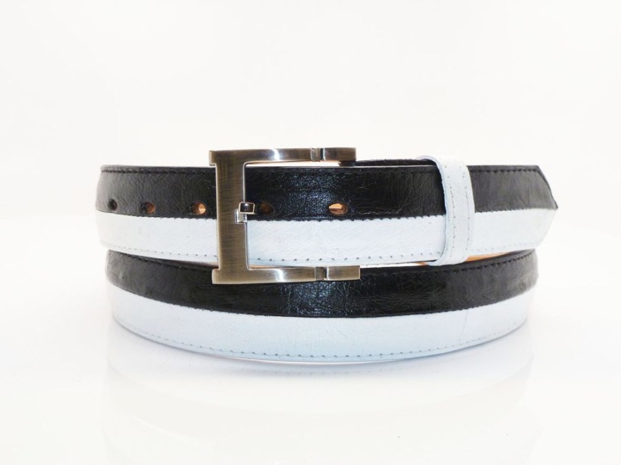 Maurice Ostrich Belt Black/White | Belts