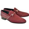 Corrente Corrente Woven Calfskin & Suede Slip-On Shoe Burgundy | Suede