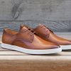 Carrucci by Maurice Calfskin Lace-Up Sneaker Cognac | Sneakers