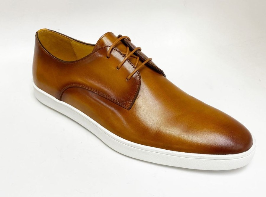 Carrucci by Maurice Calfskin Lace-Up Sneaker Cognac | Sneakers