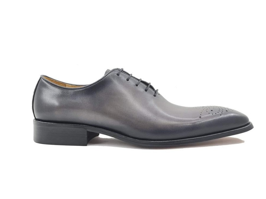 CARRUCCI Burnished Calfskin Lace-Up Oxford Grey | Lace-Ups