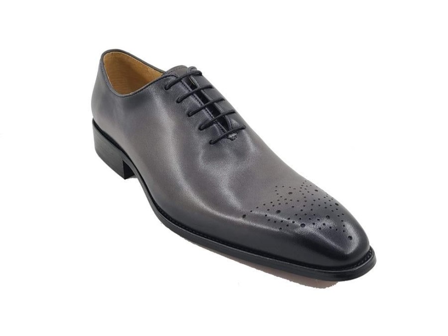 CARRUCCI Burnished Calfskin Lace-Up Oxford Grey | Lace-Ups