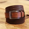 Maurice Woven Leather Belt Camel | Belts