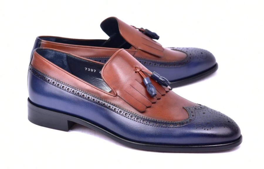 Corrente Style: 7397-Navy/Brown | Loafers