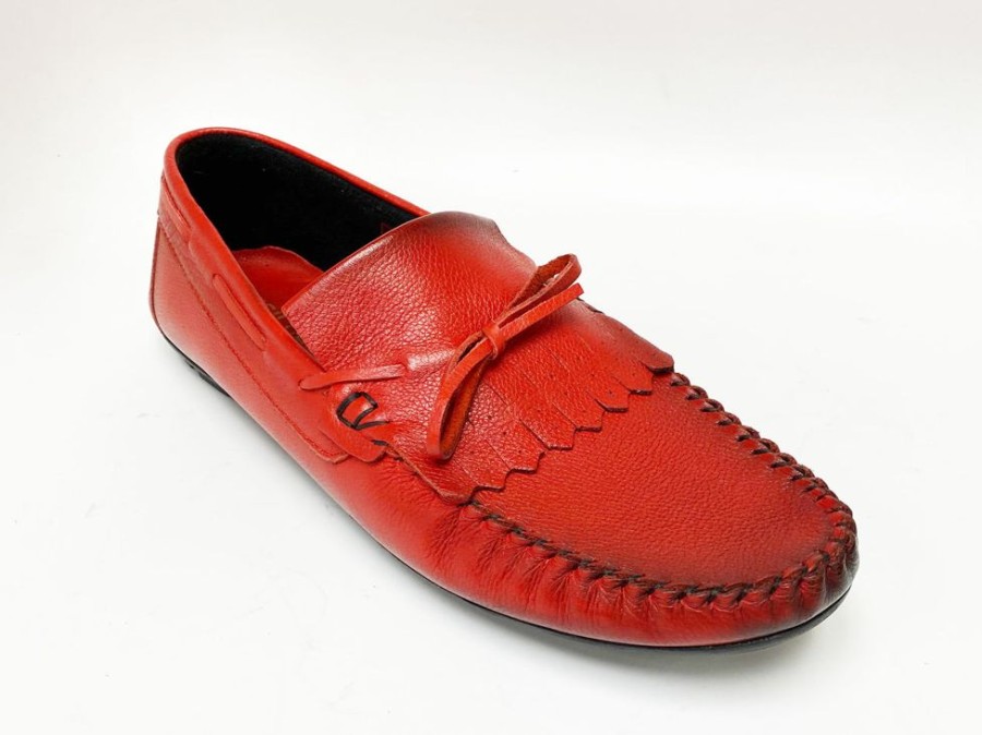 Maurice Maurice Supple Calfskin Slip-On Driving Moccasin Red | Loafers