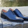 Carrucci by Maurice Crocodile Embossed Calfskin Lace-Up Oxford Navy | Lace-Ups