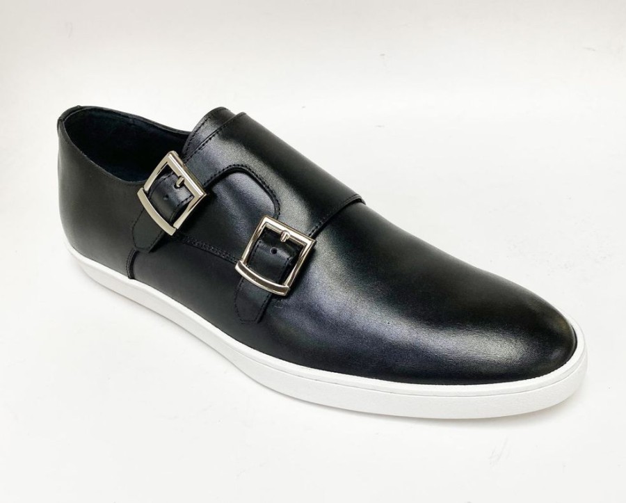 CARRUCCI BY MAURICE Calfskin Double Monkstrap Shoe Black | Sneakers