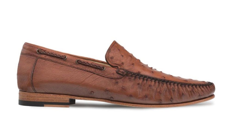 Mezlan Mezlan Ostrich Dress Slip-On Loafer Brandy | Exotics