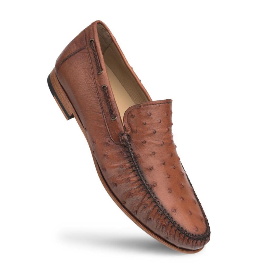 Mezlan Mezlan Ostrich Dress Slip-On Loafer Brandy | Exotics